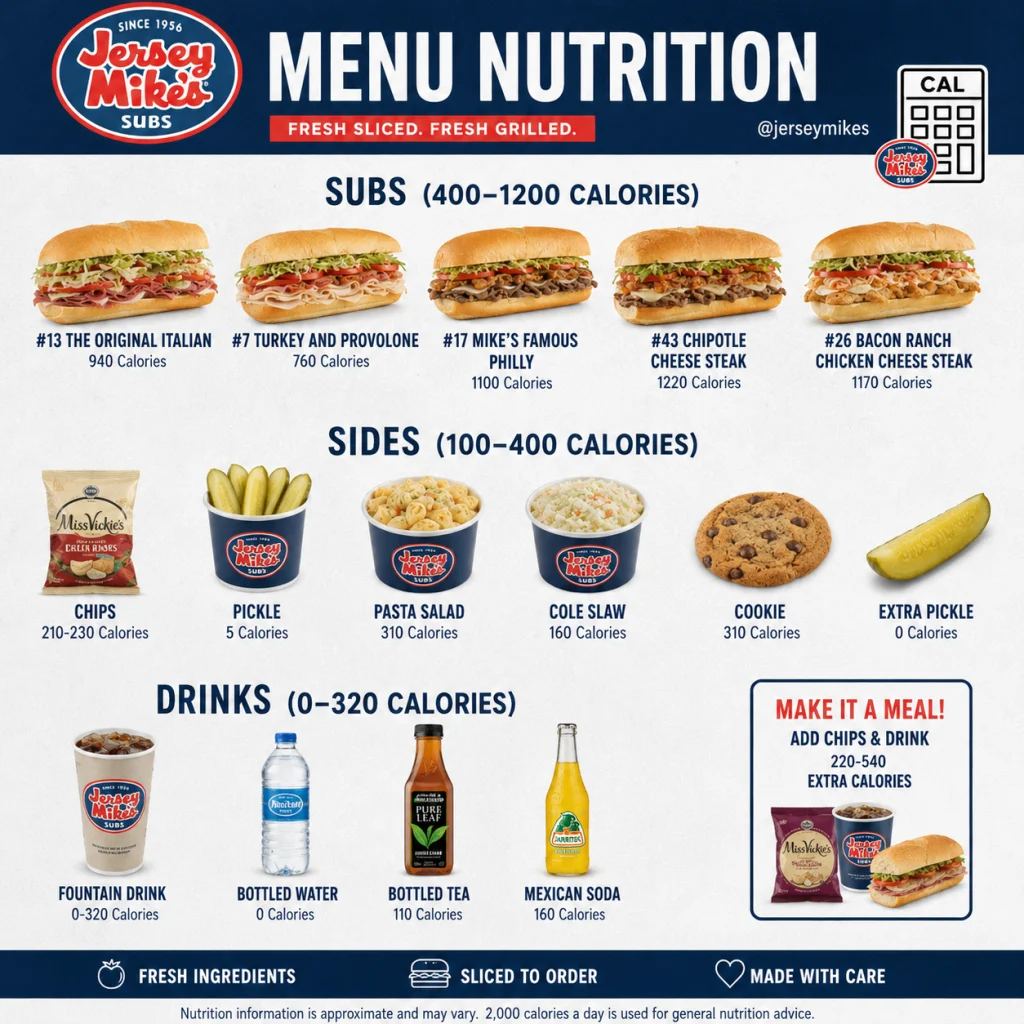 Jersey Mike's Nutrition Calculator